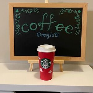 Starbucks Festive Red Tumbler with White Lid (2022), unused